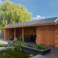 Tuinhuis Douglasvision Kapschuur: 897 x 432 cm