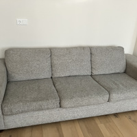 Grijze bank 3 personen