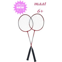2 badminton rackets rood zwart