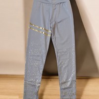 Holala stretchy legging grijs goud glitter S/M 