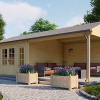 Blokhut - Tuinhuis Kwaspa | 44 mm | vuren onbehandeld