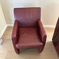 6 leren eetkamerstoelen