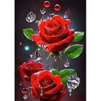 nr 58 Diamond Painting rode rozen 50x40cm (vierkant)