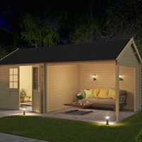 Blokhut met overkapping Fraya 575x275 Onbehandeld vuren