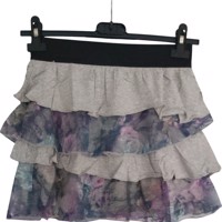 Metrofive mini rok met laagjes van kant grijs S/M