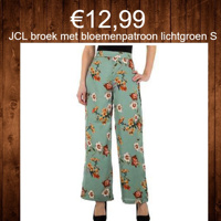 JCL broek met bloemenpatroon lichtgroen S