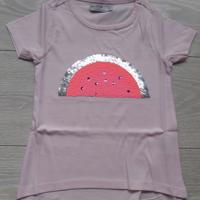 Glo-story T-shirt roze watermeloen glitter 104