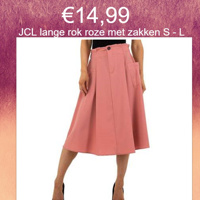 JCL lange rok roze met zakken S - L