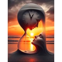 nr 36 Diamond Painting zandloper kunst 50x40cm (vierkant)