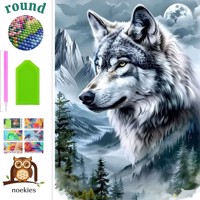 nr 79 Diamond Painting winter wolf 50x40cm (rond)