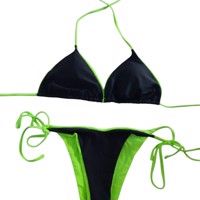 Bikini neon groen zwart L