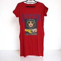 Shirt jurk Queen rood S