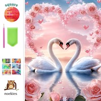 nr 48 Diamond Painting Zwanen 50x40cm (vierkant)