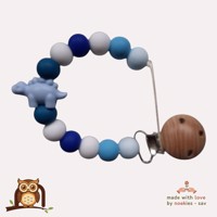 nr 18 noekies Speenkoord Dino blauw lichtblauw