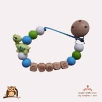 nr 5 noekies naam speenkoord dino groen blauw wit