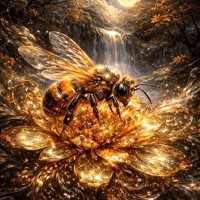 nr 17 Diamond Painting wesp goud zwart 50x40cm (vierkant)