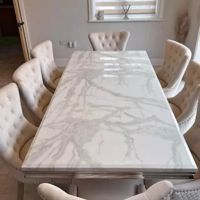 Marble dining table and 8 chairs 