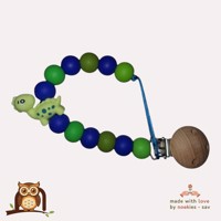 nr 25 noekies speenkoord dino stippel blauw groen