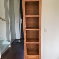 houten badkamerset kastje bankje spiegel