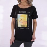 Glo-story t-shirt 1995 zwart glamour glitter one size