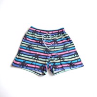 Zwembroek - short meerkleurig met palmbomen S