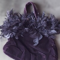 Zwart velourse handtas