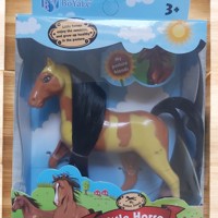 LG Little horse speelpaard camel bruin gevlekt zwart haar