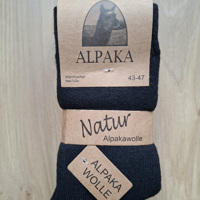 3 Paar Dunne Alpaka Wollen Sokken Maat 43-47 (Zwart)