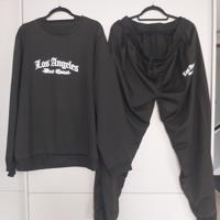 2 delige heren set Los Angeles zwart wit 3XL