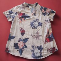 Metrofive bloemen shirt vhals lichtroze XL/42