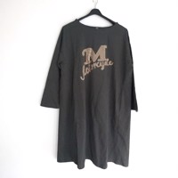 Sweat jurk motorcycle strass steentjes grijs XL/XXL