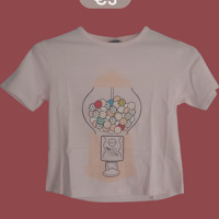 Glo-Story t-shirt snoepmachine roze 104