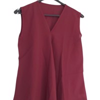 Luchtig mouwloos \shirt bordeaux rood M