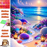 50x40cm Diamond Painting fantasy strand (vierkant) nr 15