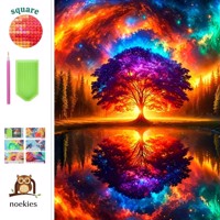 nr 67 Diamond Painting spiegel boom 50x40cm (vierkant)