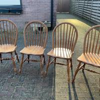 4  x eethoek stoelen grenen