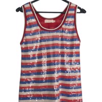 JCL glitter top rood wit blauw M/L