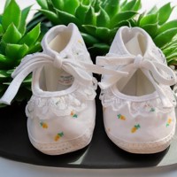 Junior Joy Babyschoenen Newborn Meisjes Wit Met Gele Roos