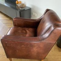 Leren stoel, bruin, cognac