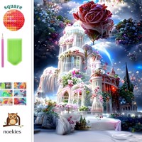 nr 52 Diamond Painting paleis rozen 50x40cm (vierkant)