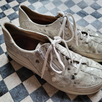 leren sneakers cremekleurig maat 43