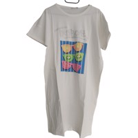 Shirt jurk Tropical fruit wit M met een vlekje