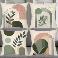 Set van 4 kussenhoezen bohemian groen roze 45x45cm