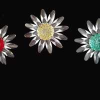 Swarovski Margriet rood, groen en geel met doos  