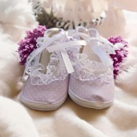 Junior Joy Babyschoenen Newborn Meisjes Paars/wit Met Stippe