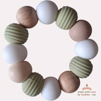 Noekies Handgemaakte Bijtring khaki beige - Nieuw!
