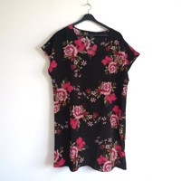 Zomer jurk zwart roze L