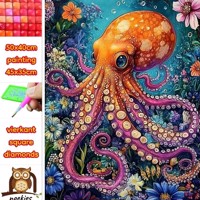 50x40cm Diamond Painting octopus (vierkant) nr 30