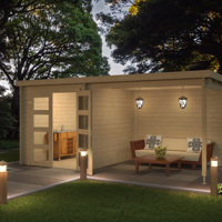 Blokhut met overkapping Helena 472x230 Onbehandeld vuren