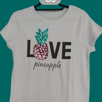 Glo-Story t-shirt lichtblauw love pineapple S